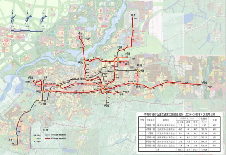 济南地铁规划图最新（2022-2025年）