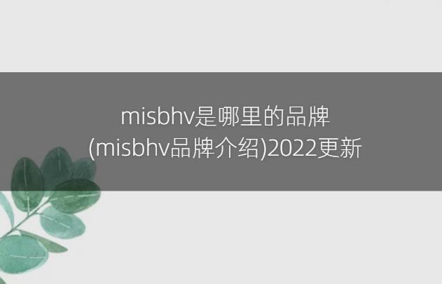 misbhv是哪里的品牌(misbhv品牌介绍)2022更新